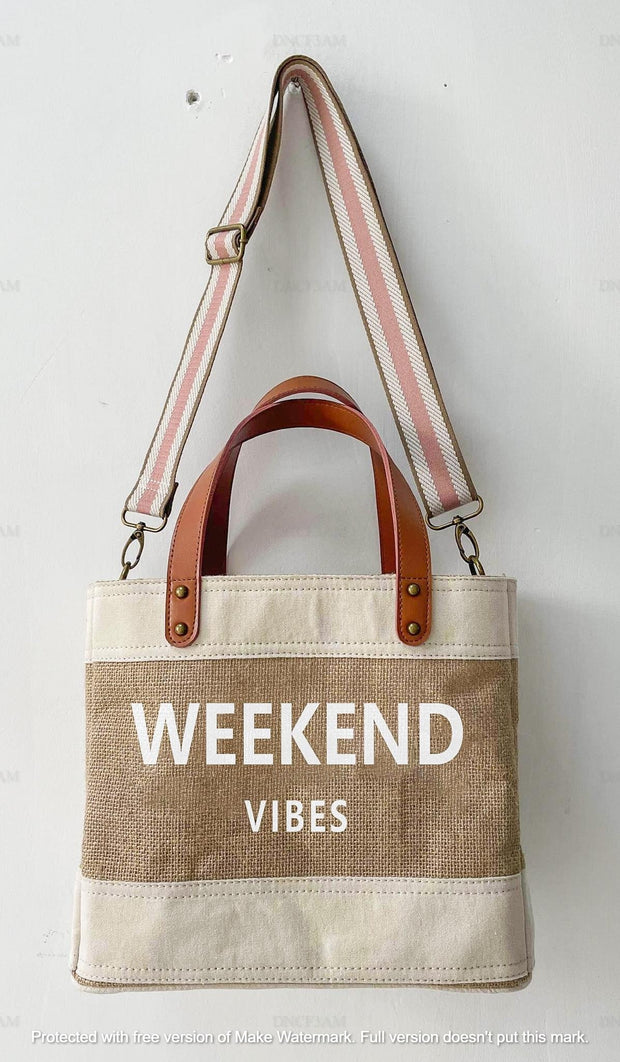RTS Forever3am Jute and Vegan Leather Standing Tote
