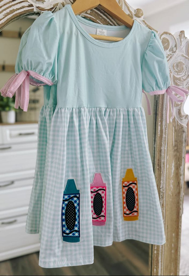 RTS: Checked Pencil/Crayon Dress-