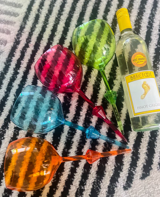 RTS Floating Acrylic wine glasses