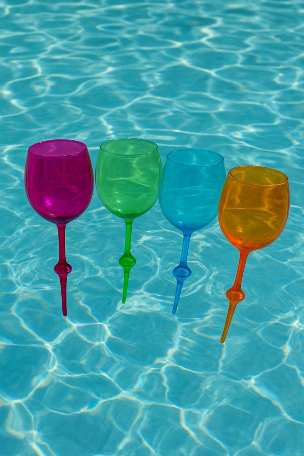 RTS Floating Acrylic wine glasses